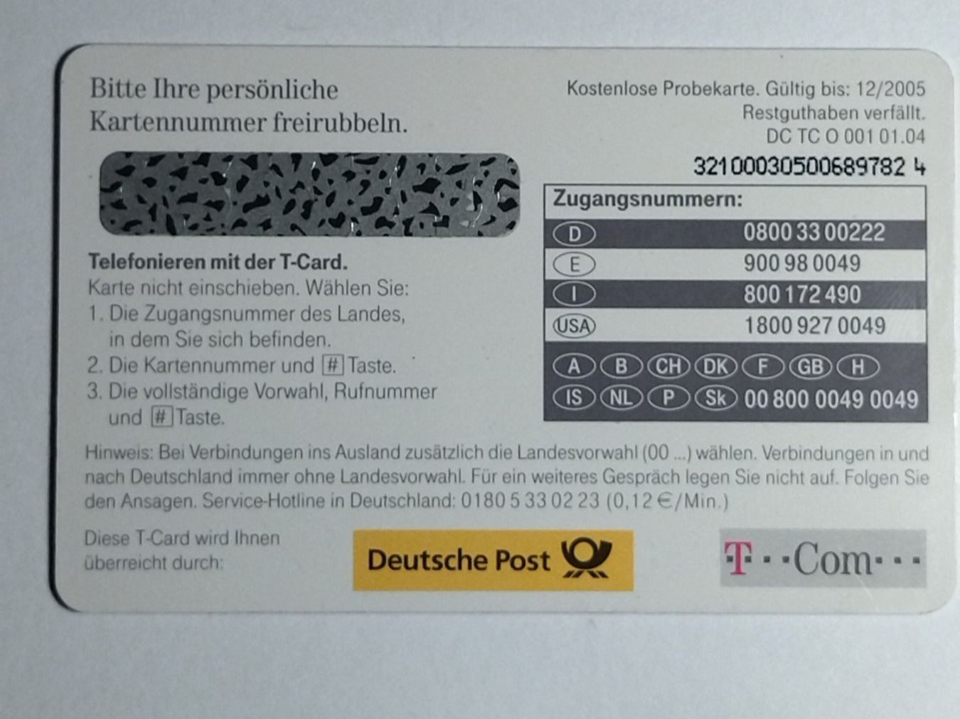 Schede telefoniche: Deutsche Telecom 5€ T-Card – Nuovo (secondo la descrizione) da Ponto Valentino venduto da Mercante33 1