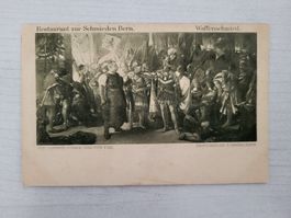 Postkarte Restaurant zur Schmieden Bern Waffenschmied 1900