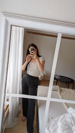 Damen Hose Kaschmir Anthrazit Grösse M guter Zustand