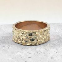Silber-Gelb vergoldeter Ring – 10 mm breit – Grösse 58