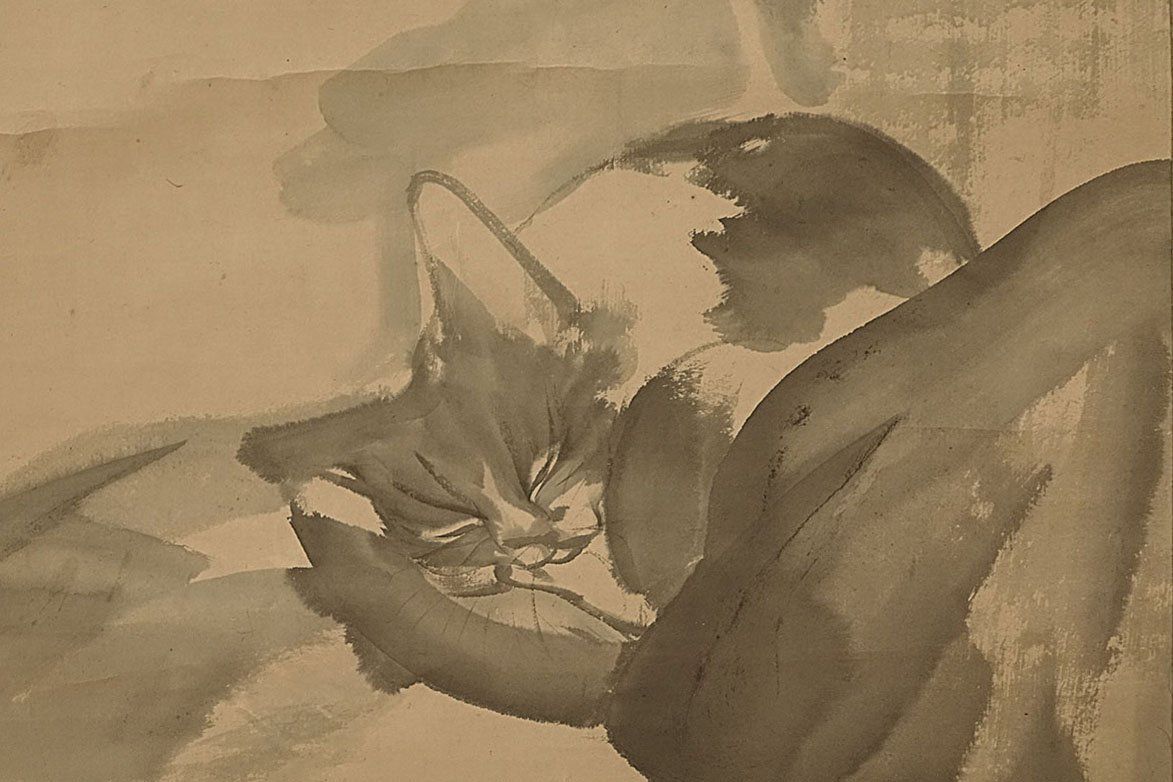 Foto & Immagini: Japan Rollbild Schlafende Katze – Usato da Winterthur venduto da Hiruko 3
