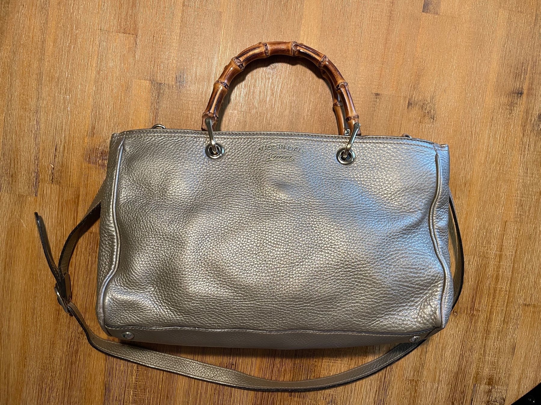 Gucci Taschen für Damen: Gucci Bamboo two way Tote silber – Gebraucht aus Horn von JCGA