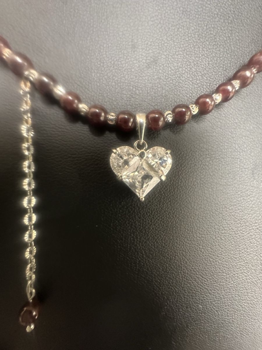Catenine: Collier mit Granat Halbedelsteinen HANDARBEIT  – Nuovo e nell'imballaggio originale da Kriens venduto da Hortensie6 1