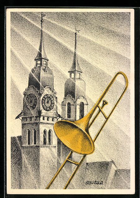 Ansichtskarten: Winterthur, V. Schweiz. Posaunentag 29.  – Gebraucht aus Berlin von bartko-reher