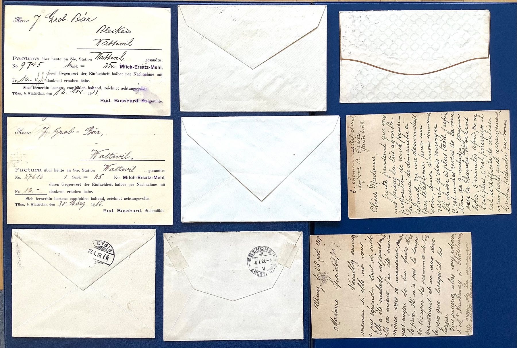 Alle Briefmarken: 1912-21 / 5 Briefe und 4 Postkarten mit Tellknabe – Gebraucht aus Liestal von Skunk02 1
