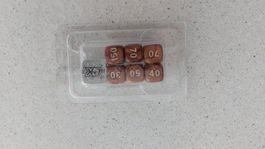 Set of dices - glitter-bronze sealed