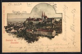 Neuchatel, Ortsansicht gegen die Berge
