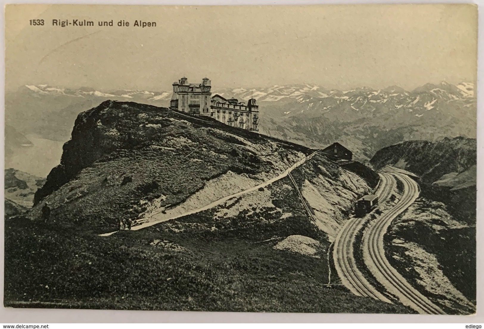Cartoline postali: AK: RIGI -KULM - BAHN...  SUPER ! – Usato da Lutry venduto da Ediego