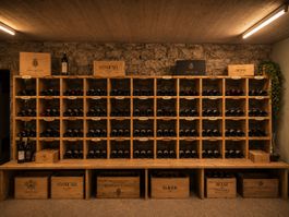 Massives Weinregal aus Holz – Modulregal für Weinflasche