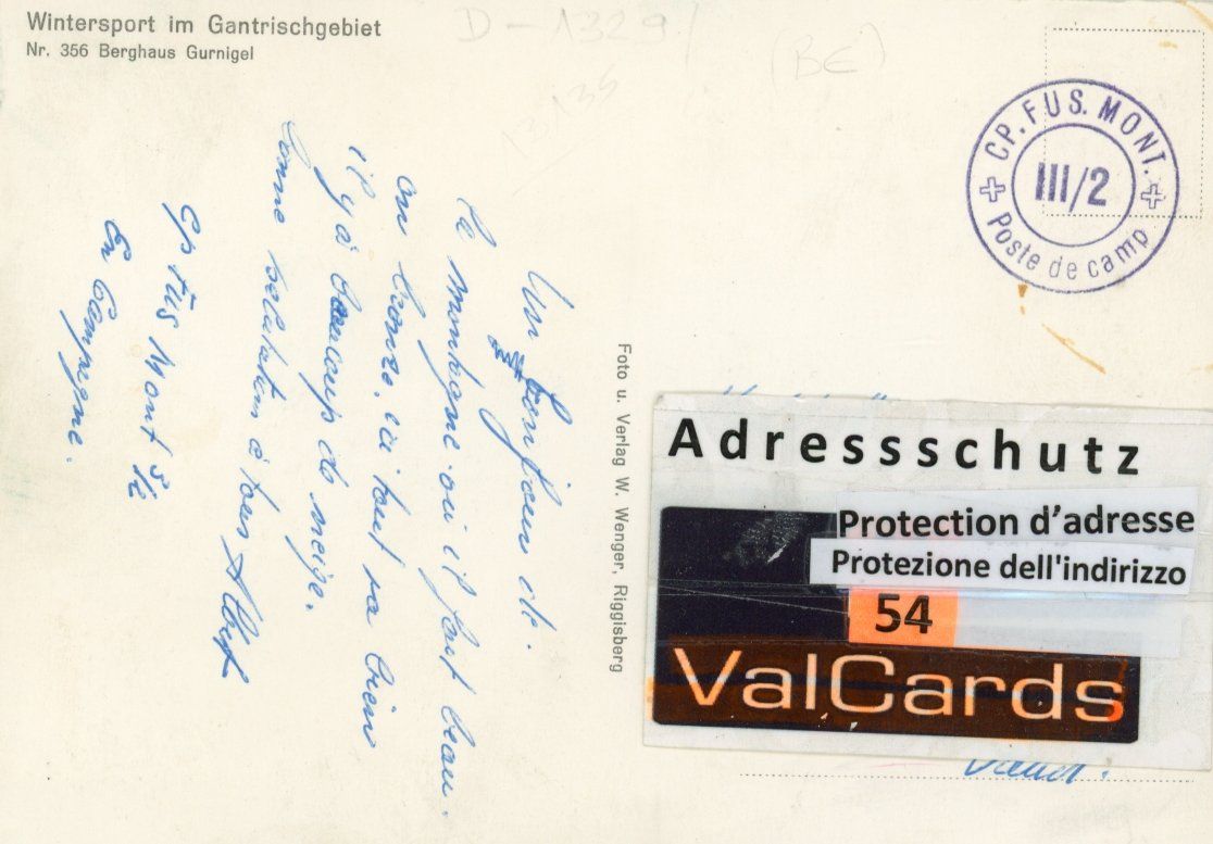 Cartoline postali: Gurnigel  BE    -   Berghaus im Winter – Usato da Brig venduto da Valcards54 1