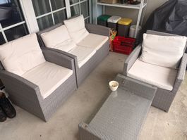 Lounge aus Plastik (Rattan)