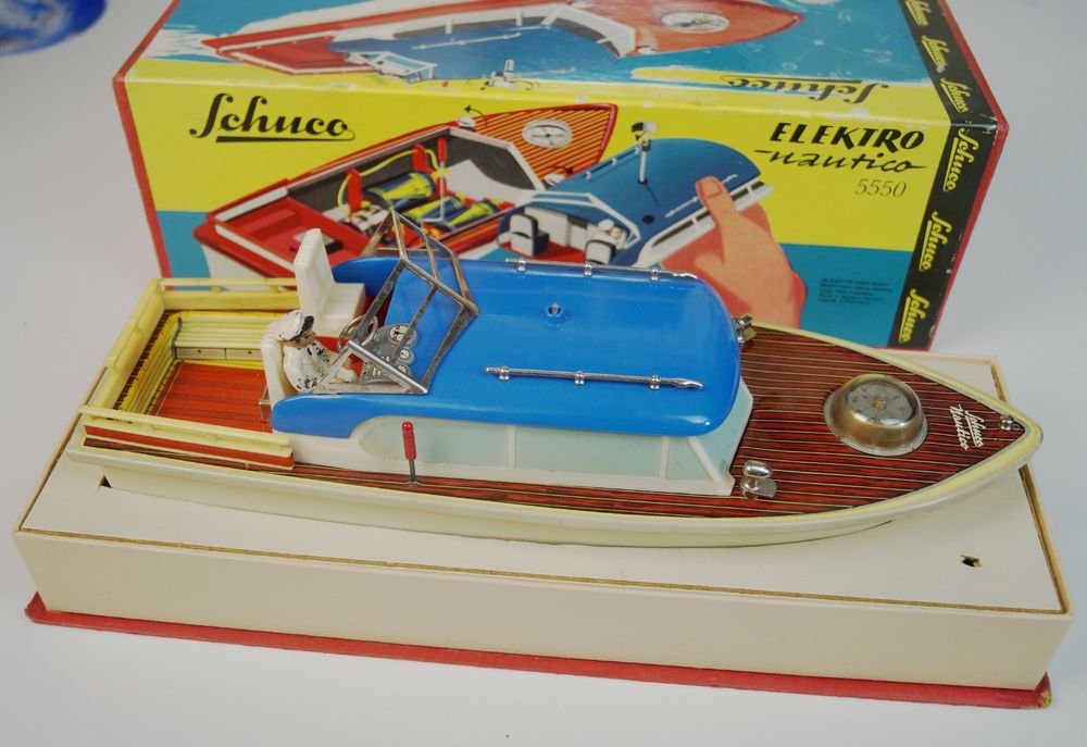 Bateau Vedette Schuco Elektro Nautico 5550 - Années 1960 - Fonctionne - Boîte D'origine