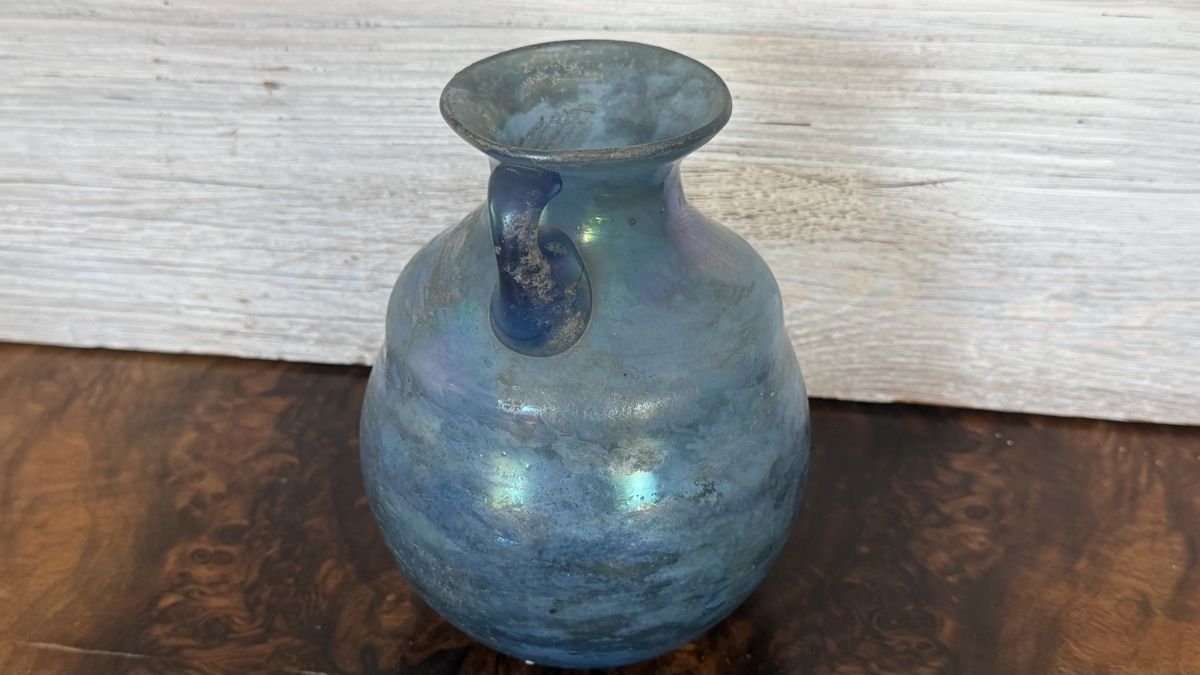 Murano Caraffe: Murano scavo einhenkliger Krug blau – Usato da Riedholz venduto da Frettchen63 1