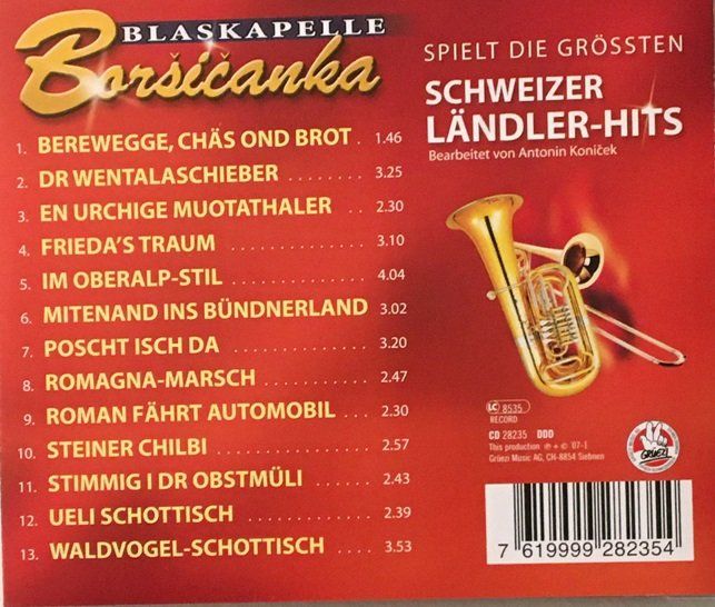 CD: Blaskapelle Borsicanka - Schweizer Ländler-Hits – Usato da Grüningen venduto da azulmarron 1