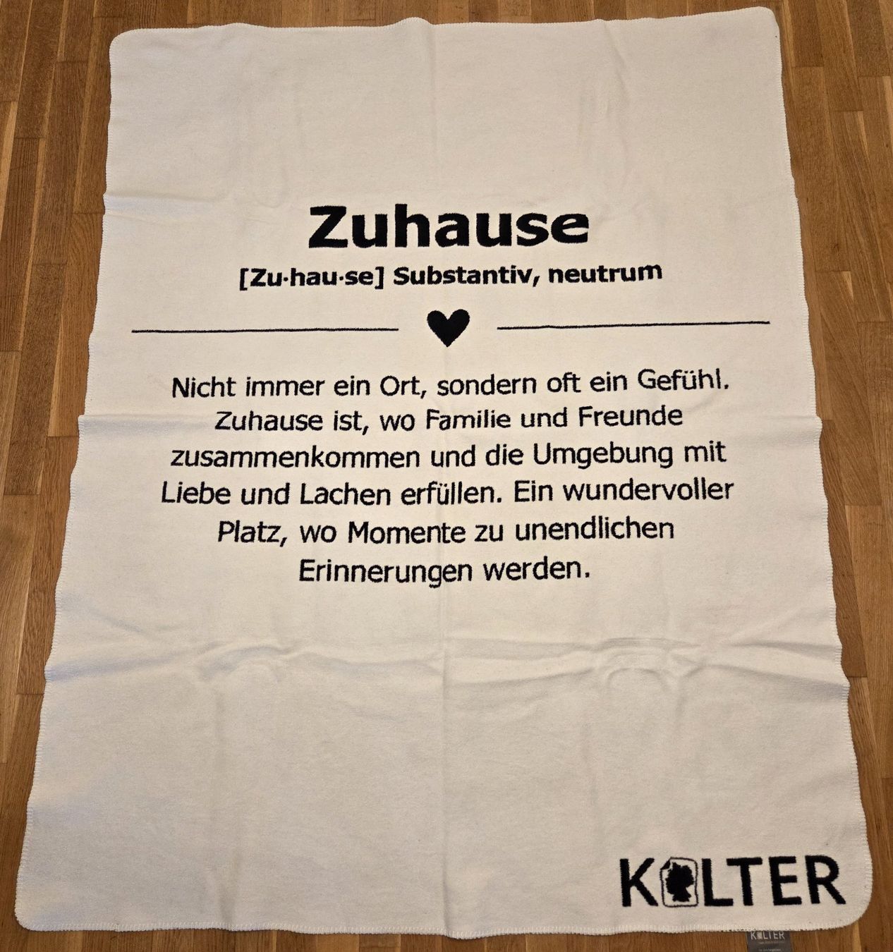Decken: Gewebte Decke - 100 Prozent Bio-Baumwolle "Zuhause" – Neu (gemäss Beschreibung) aus Olten von joeseph88