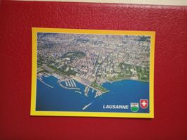 Lausanne Waadt Flugaufnahme mit Hafen
