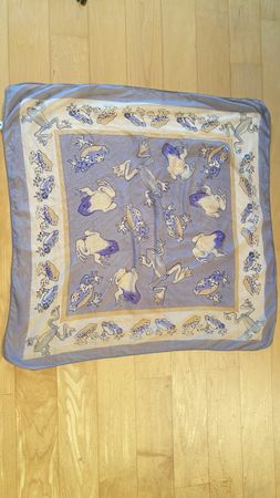 Vintage Seidentuch mit Froschmuster - Sommer Accessoire!