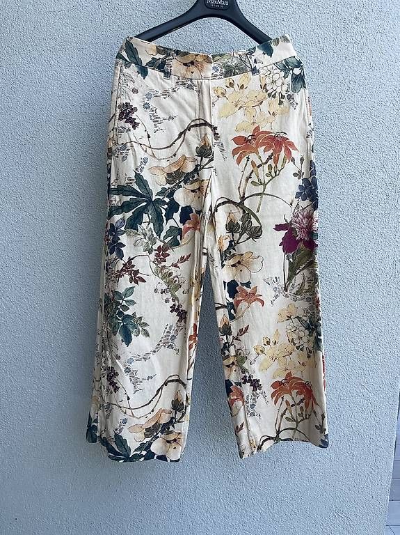 Pantaloni: Seductive Leinenhose Gr. 38 | Floraler Print – Usato da Horgen venduto da ts5_8tgx