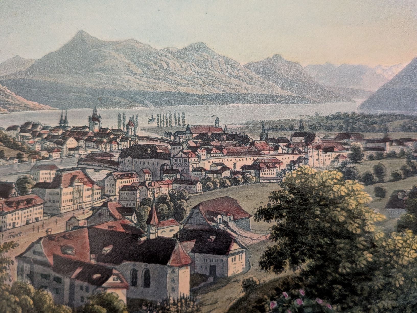 Stiche: Historische Ansicht von Luzern mit Rigi – Gebraucht aus Emmen von Luzs 1