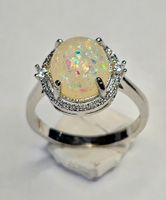 Silber Fingerring Opal
