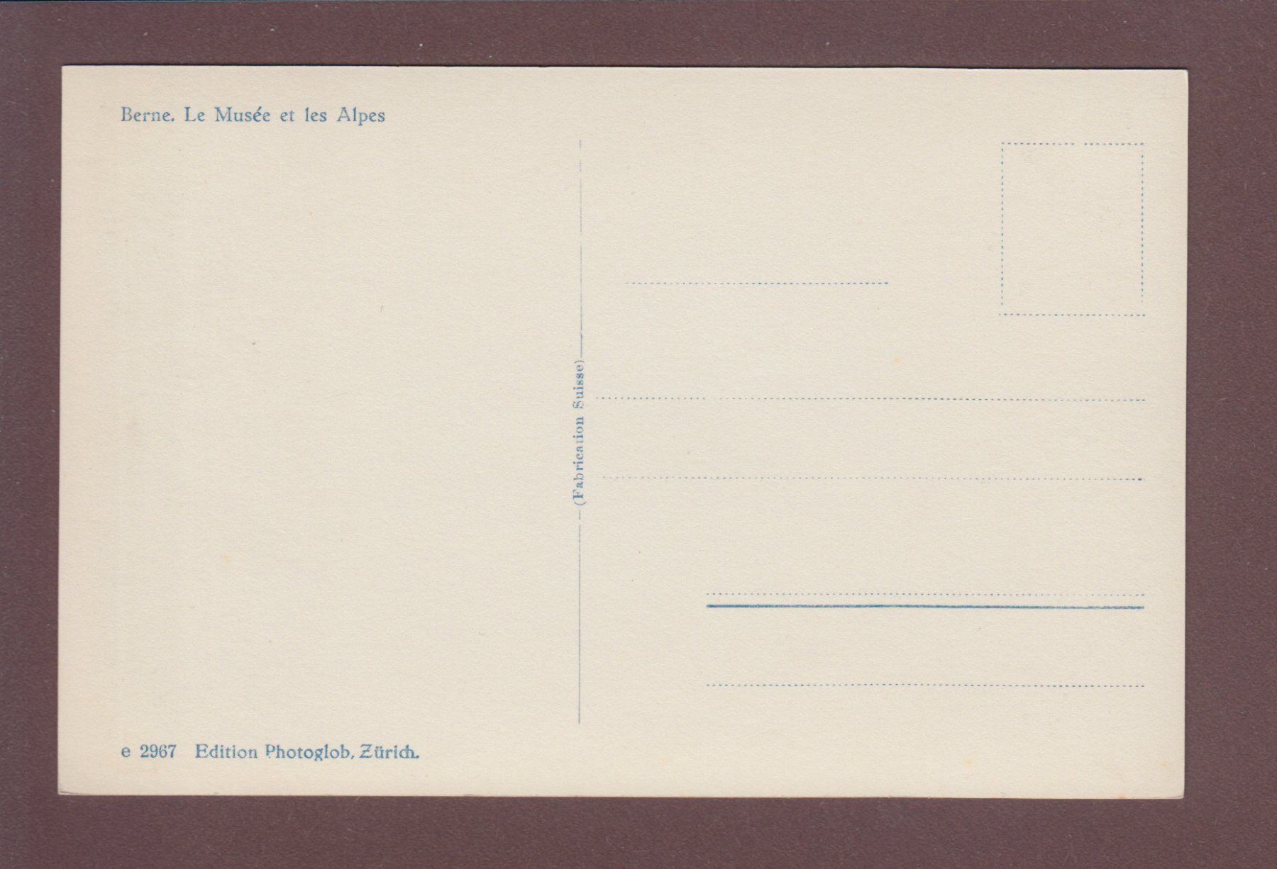 Cartoline postali: BERN - Museum und die Alpen – Usato da Pully venduto da nicecards 1
