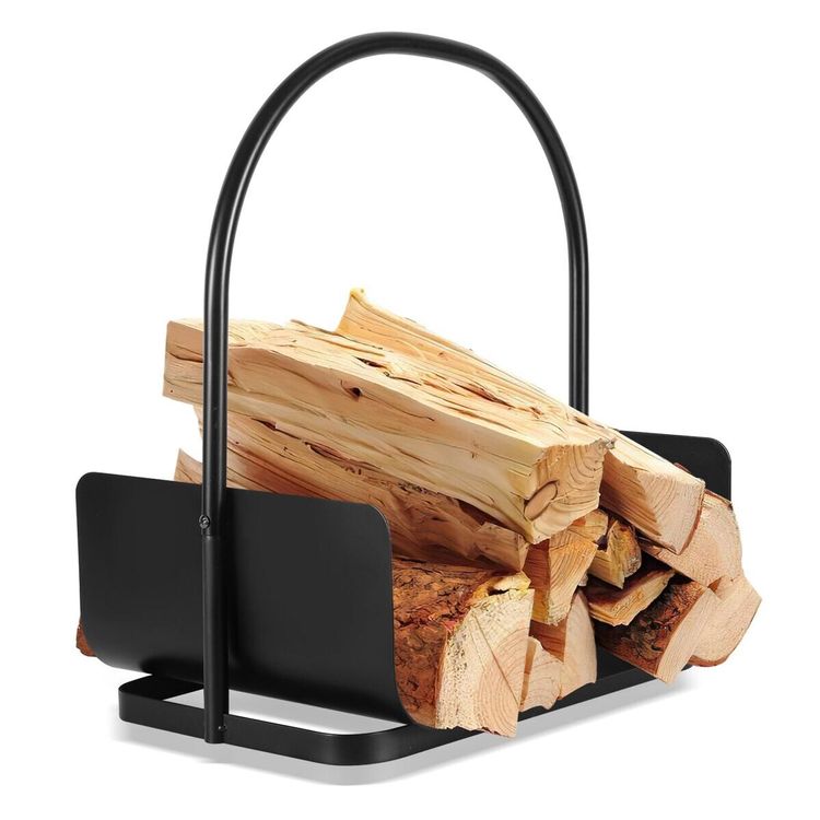 ISOISL Kaminholzkorb Aus Eisen - Tragbarer Holzständer 40x30x46cm Für Innen & Außen