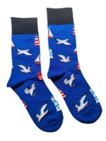 Socken Leuchtturm/Seegelboot/Möwen/Lighthouse/Sailboat