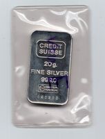 (1043) Silberbarren, 20 g, Credit Suisse, orig. verpackt