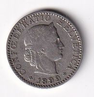 Schweiz 20 Rappen 1899rar