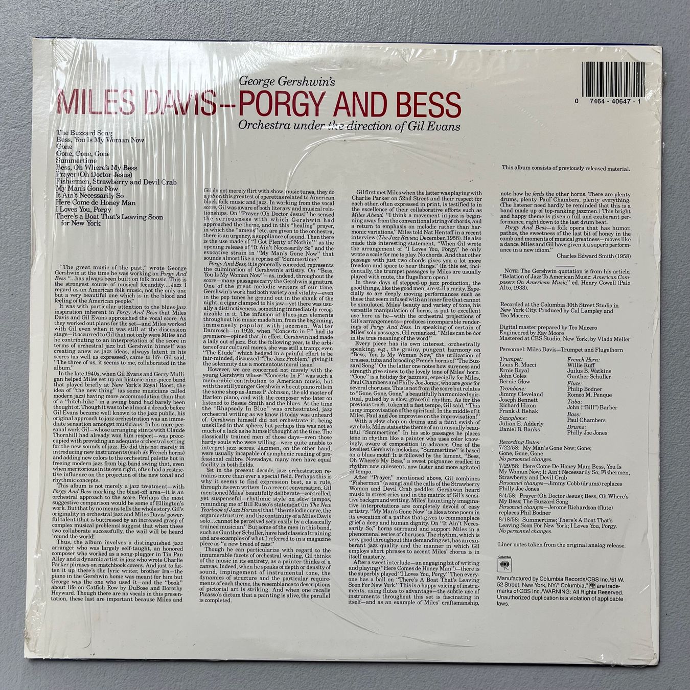 Dischi in vinile: MILES DAVIS - porgy and bess - LP – Usato da dachsen venduto da oheio 1