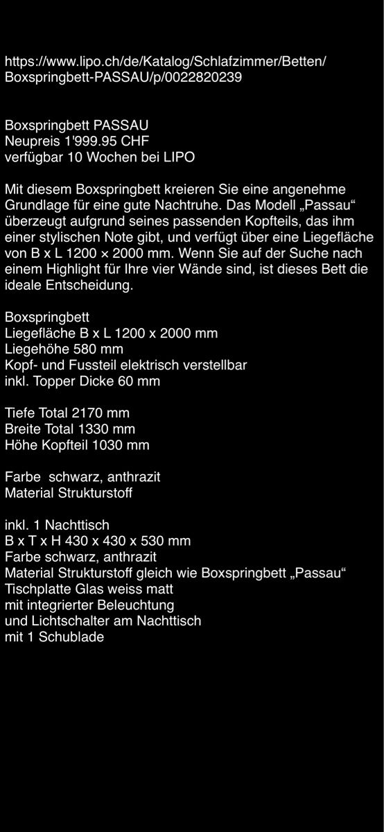 Lits: Elektro boxspringbett – D'occasion à Holziken par kim_sh67 1