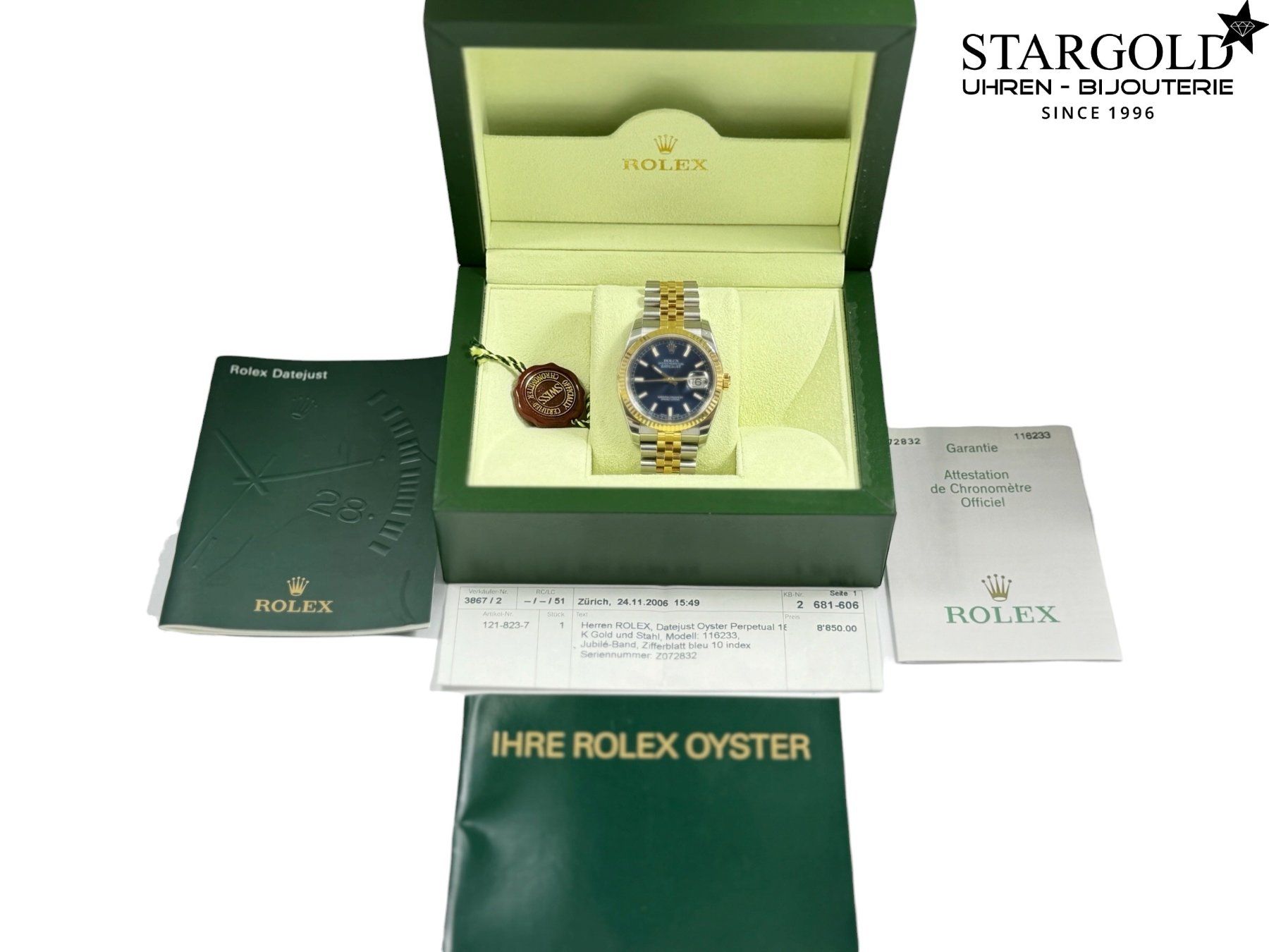 Rolex Orologi: Rolex Datejust 36 Blau  - 116233 – Usato da Zürich venduto da Stargold-Uhren 2