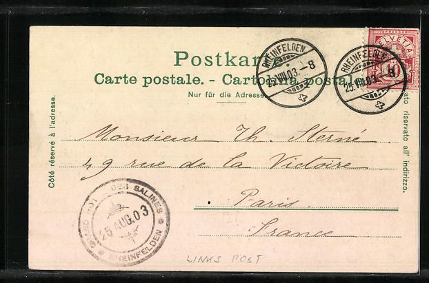 Cartes postales: Rheinfelden, Strassenpartie mit Geschäf – D'occasion à Berlin par bartko-reher 1