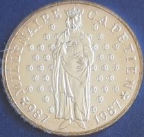 10 Francs Millenaire Capetien 1987 Silber 900 Original