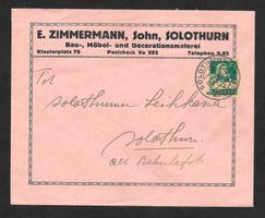 Solothurn illustrierter Brief E. Zimmermann 19.12.1928
