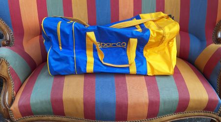 Vintage Tasche Sparco blau, gelb mit 2 Seitenfächer