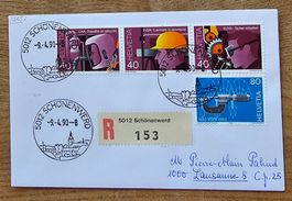 Einschreiben Brief mit Sst SCHÖNEWERD 9.4.90