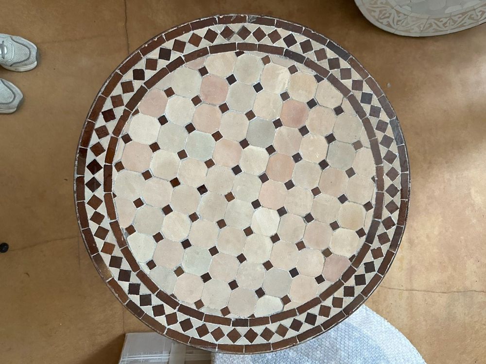 Runder Mosaiktisch mit Ø 60 cm in beige/nature Kaufen auf Ricardo