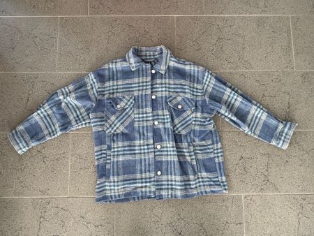Hemdjacke kariert blau braun Grösse M