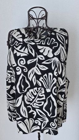 Damen Top,Ecru/schwarz ,Gr.XL