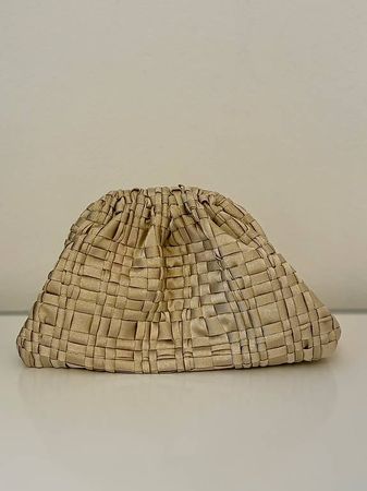 Clutch Maria La Rosa in Satin Gold