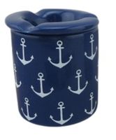 Anker-Aschenbecher, Keramik blau/weiss, NEU