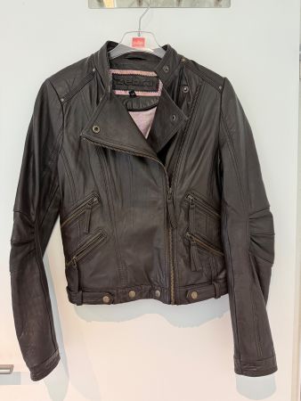 Echtlederjacke Bikerstyle dunkelbraun Gr. 38