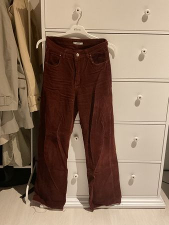 Corduroy Pants Addax Size M Burgundy New