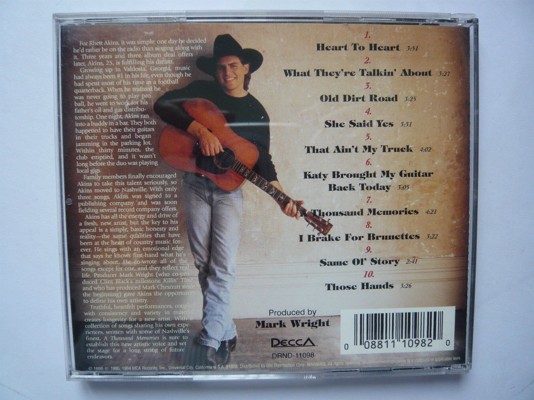 CD: RHETT AKINS A Thousand Memories – Usato da Winterthur venduto da Cajun 1