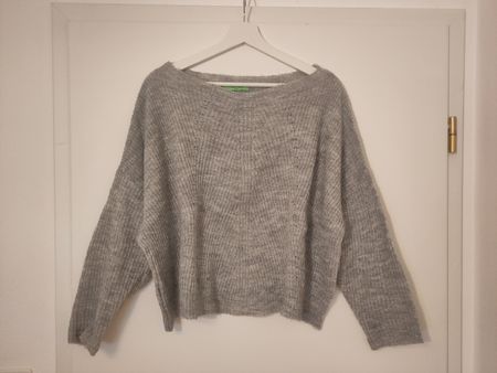 Winter Strickpullover, grau meliert, Grösse M - Top!
