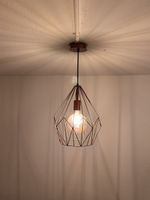 Hängelampe Kupfer im Drahtgitter Design