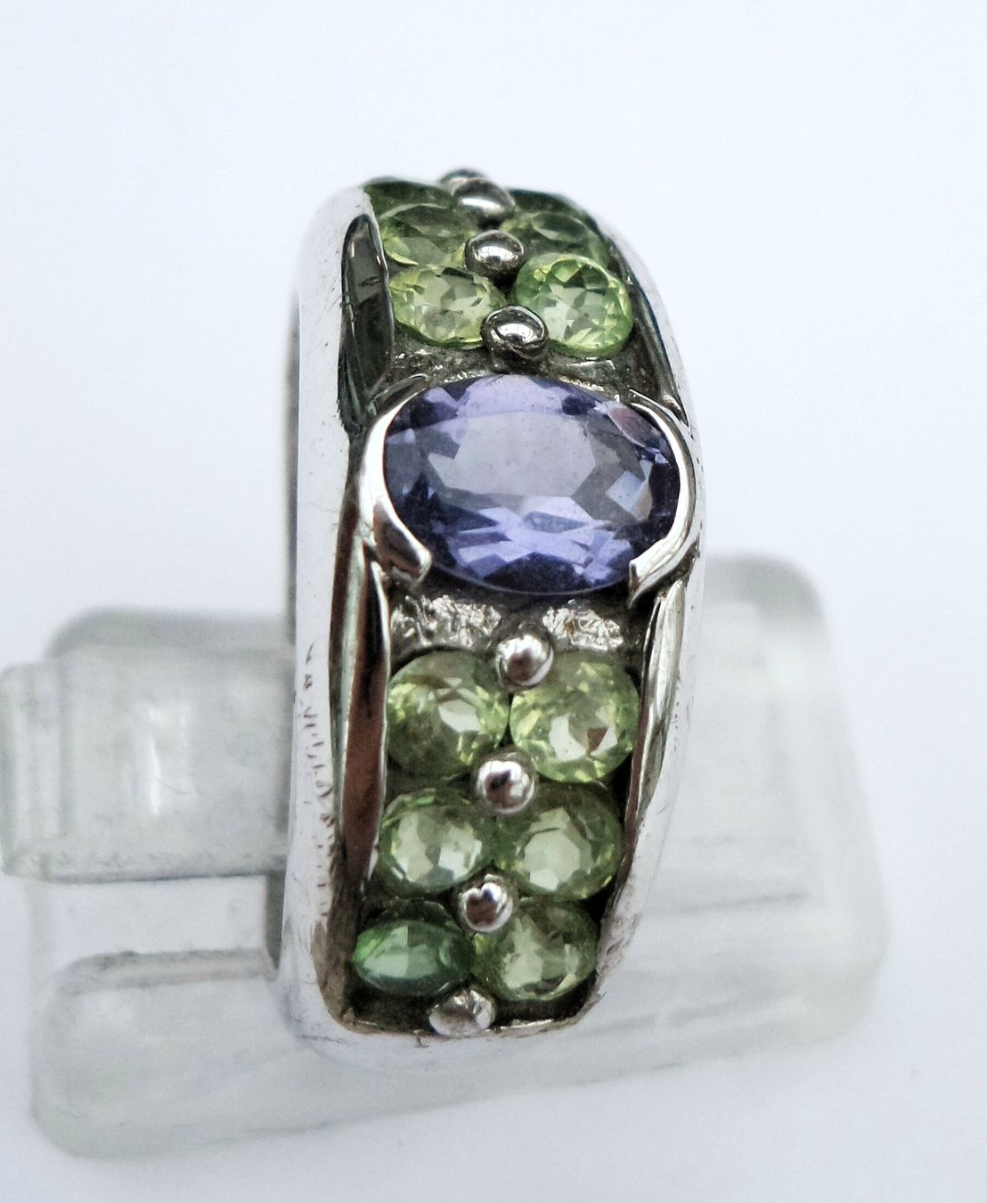 Anelli: Ring Silber mit Iolith und Peridot Grösse 55 – Nuovo (secondo la descrizione) da Zürich venduto da adriben 6