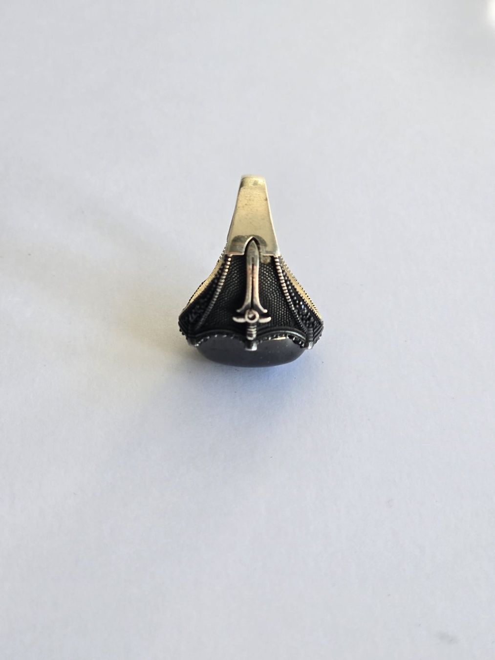 Anelli: Bague en argent, Onyx, taille 61 – Nuovo e nell'imballaggio originale da Neuchâtel venduto da NIDAVELIR 1