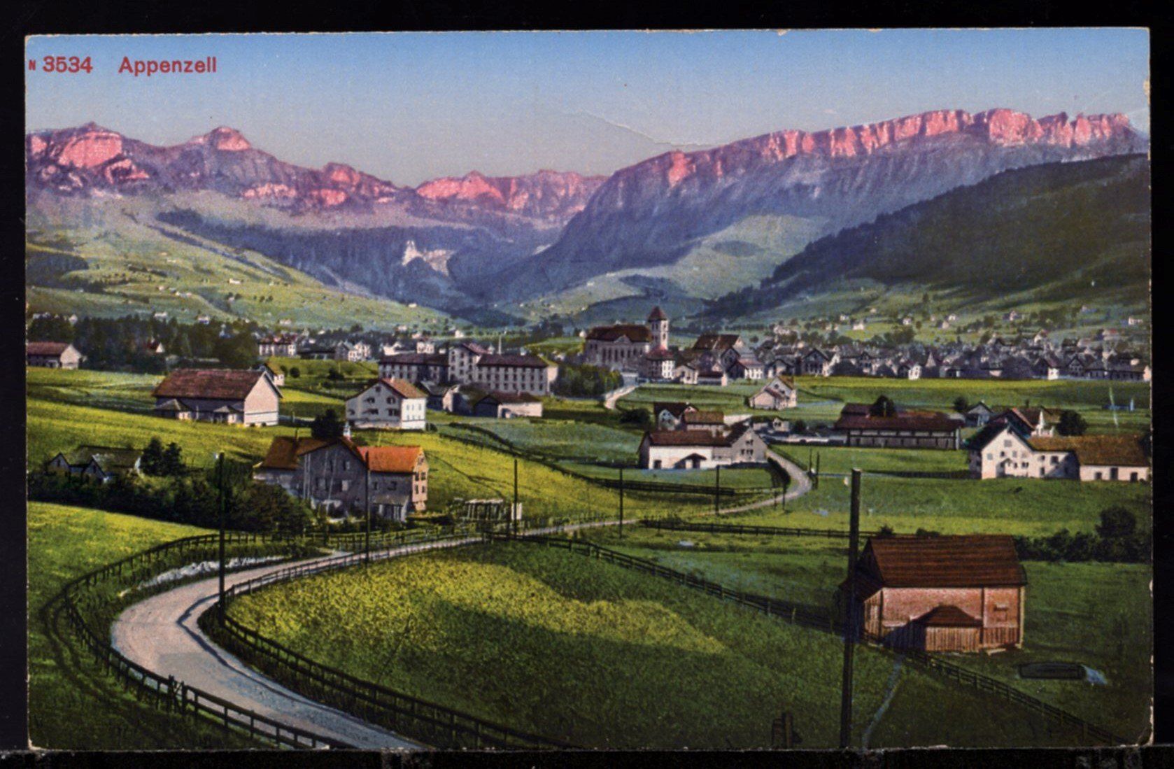 Cartoline postali: Appenzell  1913  Luftbild  Feldpost  Kommando Inf- Brigade 1 – Usato da Aarau venduto da kufi44